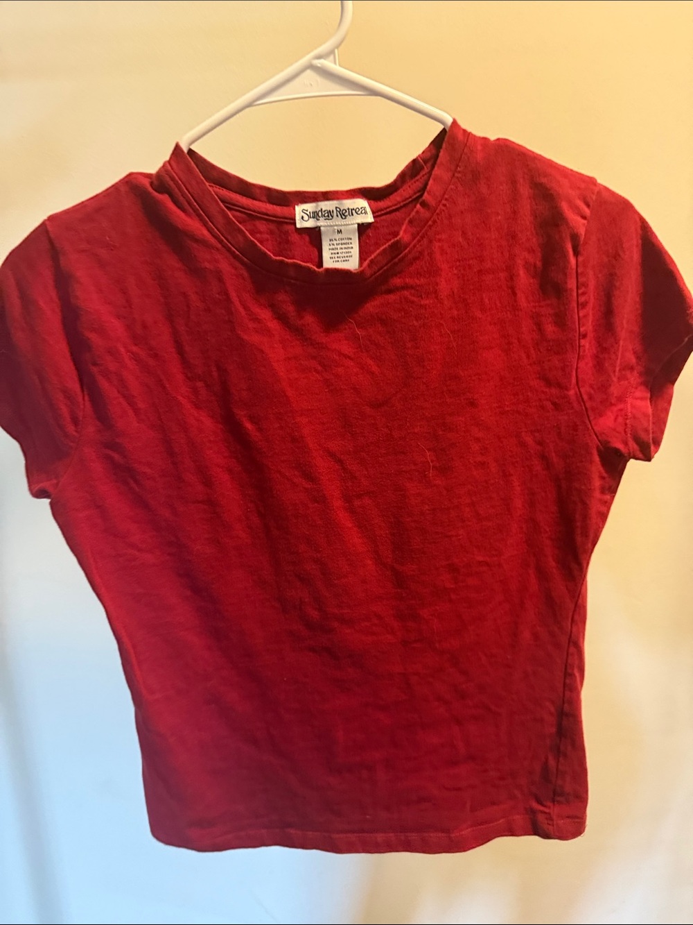 Sunday Retreats Women's Red Crewneck Tee